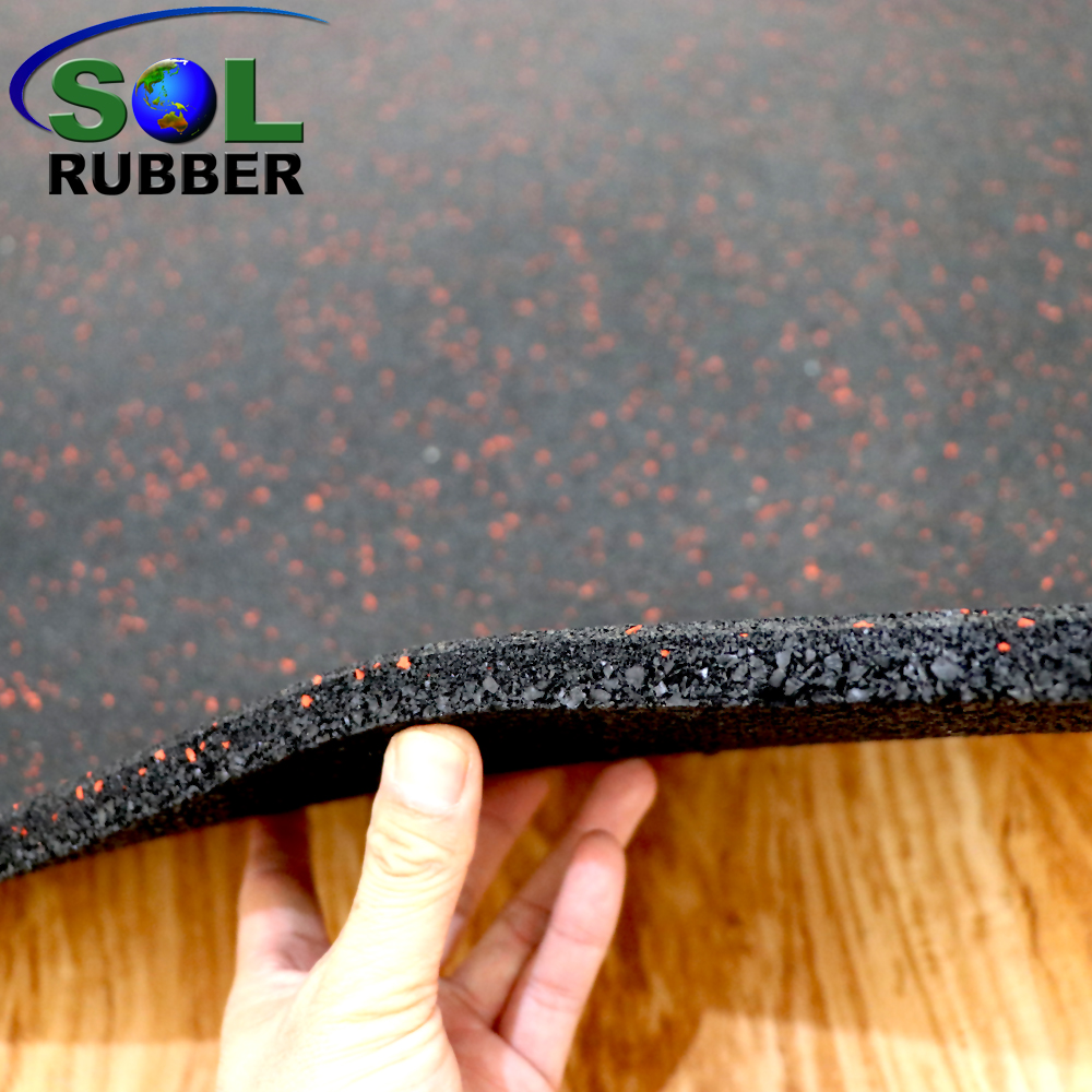 SOL RUBBER wholesale rubber gym flooring tile EPDM particles mixed with fine SBR bodies