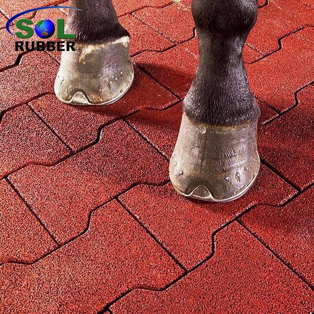 Ce Horse Barn Floor Tile Dog-Bone Interlock Rubber Paver