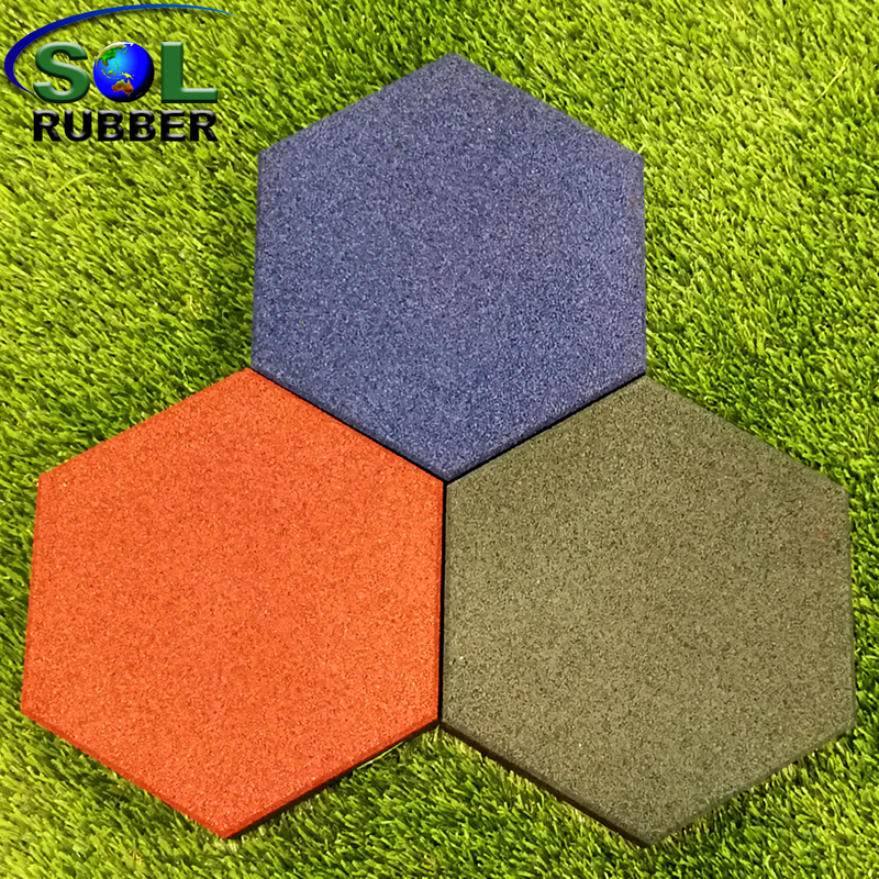 SOL RUBBER outdoor safety playground garden rubber floor tiles mat fine granules