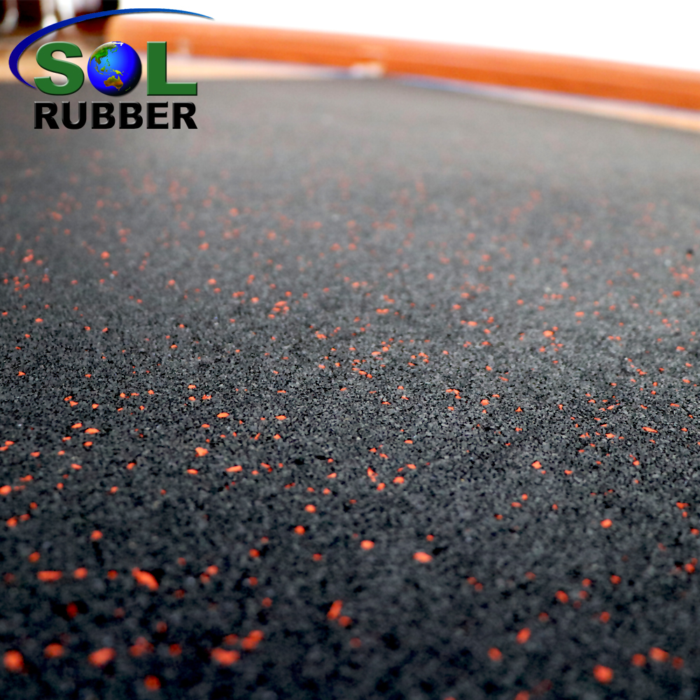 SOL RUBBER wholesale rubber gym flooring tile EPDM particles mixed with