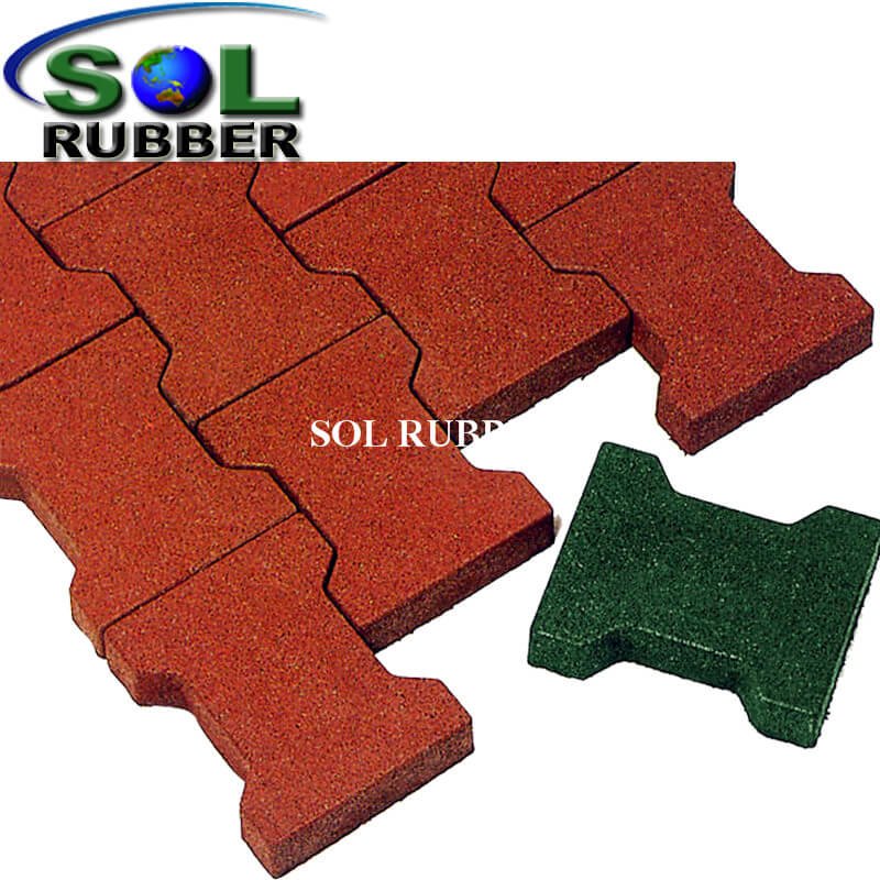 Brick Puzzle Rubber Paver for Walkway