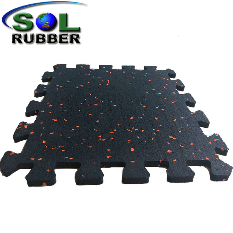 Easy Install Interlock Gym Rubber Flooring Tile 
