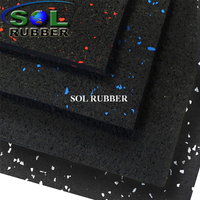 SOL RUBBER wholesale rubber gym flooring mat used EPDM granules surface, bigger SBR granules bottom