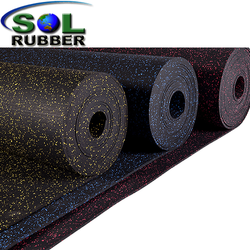 8mm 10% Color Shock Proof Gym Rubber Flooring Mat in Roll