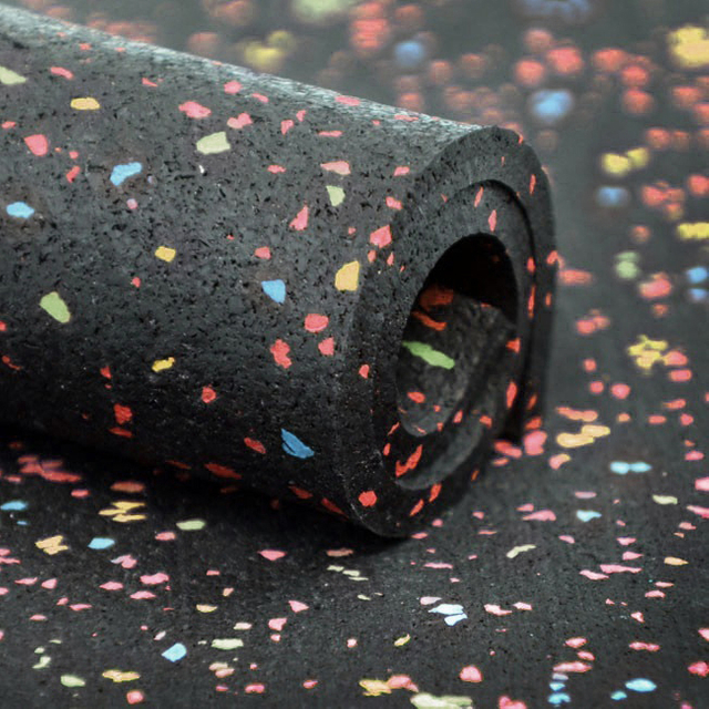 SOL RUBBER EPDM gym rubber flooring roll EPDM particles mixed