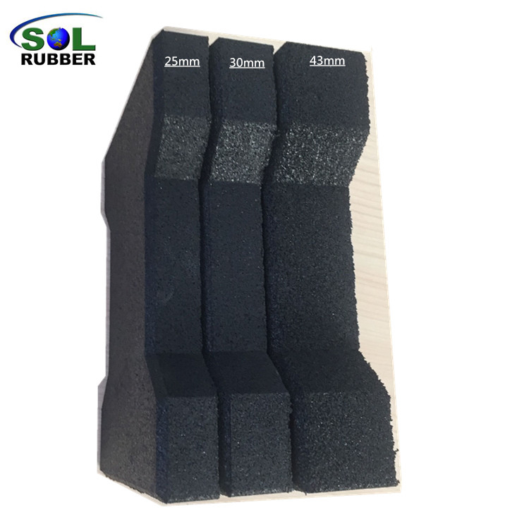 1 3/4" Black Dog-Bone Solid Rubber Horse Floor Paver