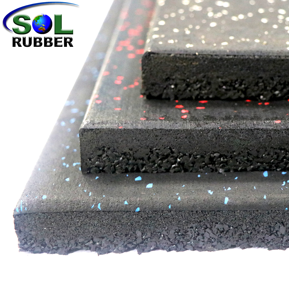 Double-layer Compound Rubber Flooring Mat Tile 